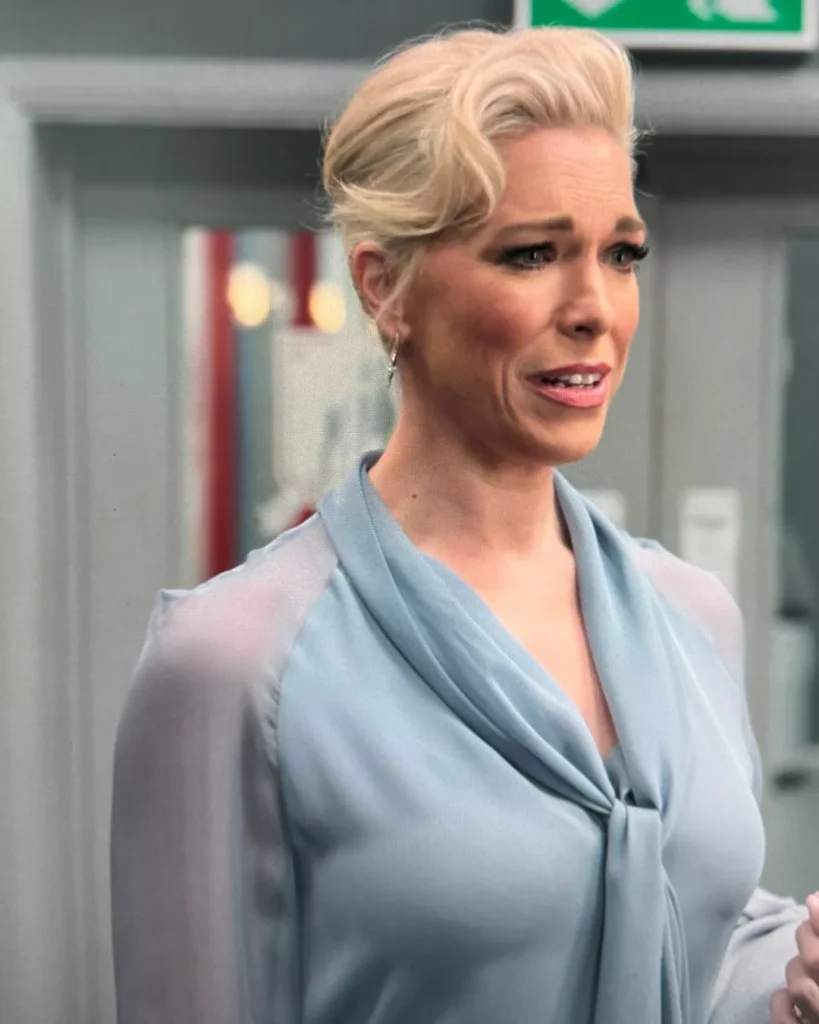 Rebecca's Blue Tie Neck Blouse