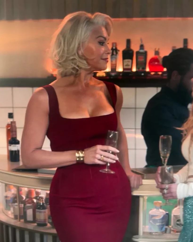 Rebecca's Red Square Neck Dress