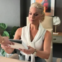 Rebecca's White Sleeveless Blouse