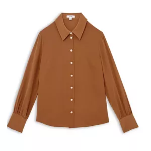 Reiss Gianna Silk Embossed-Button Shirt
