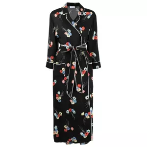 Rixo Floral Print Jersey Marta Robe