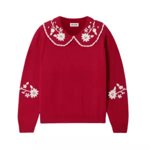 RIXO Lula embroidered wool sweater