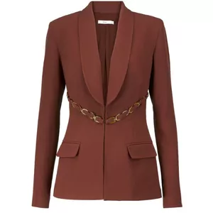 Safiyaa Shannon chain-detail crêpe blazer