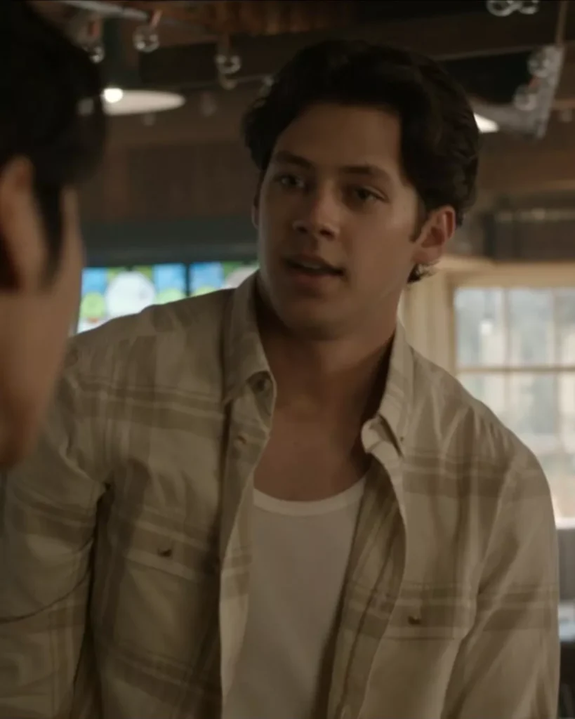 Sam's Beige Plaid Shirt on Every Year After S01E01