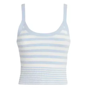 Sandro Bordeaux Striped Knit Tank Top
