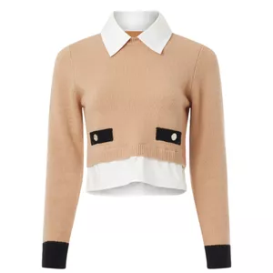 Sandro Dale cropped wool and cashmere-blend sweater