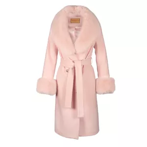 Santinni 'Marlene' 100% Cashmere & Wool Coat In Rosa