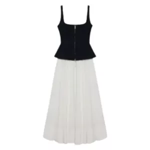 SIMKHAI Jolynn Midi Dress in black and white