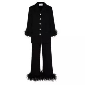 Sleeper Feather Trim Pajama Set