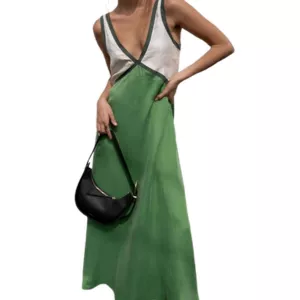 Sleeveless Color Block Maxi Dress