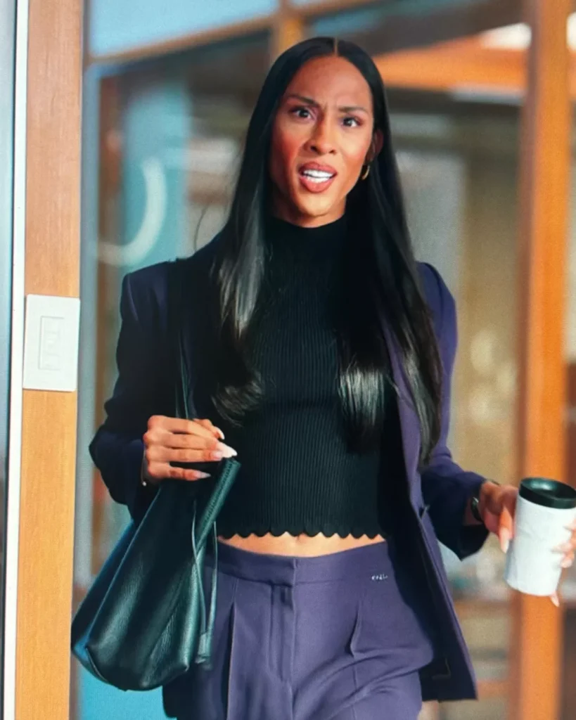 Sofia's Black Scallop Trim Top