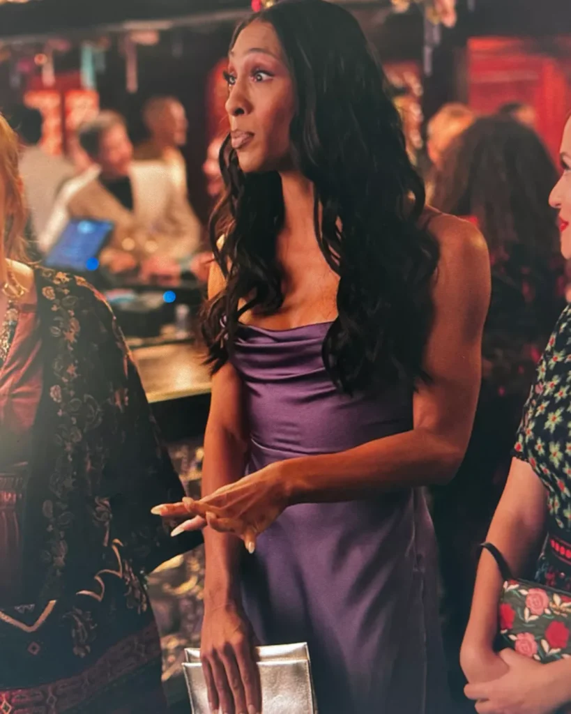 Sofia's Purple Cowl Neck Dress