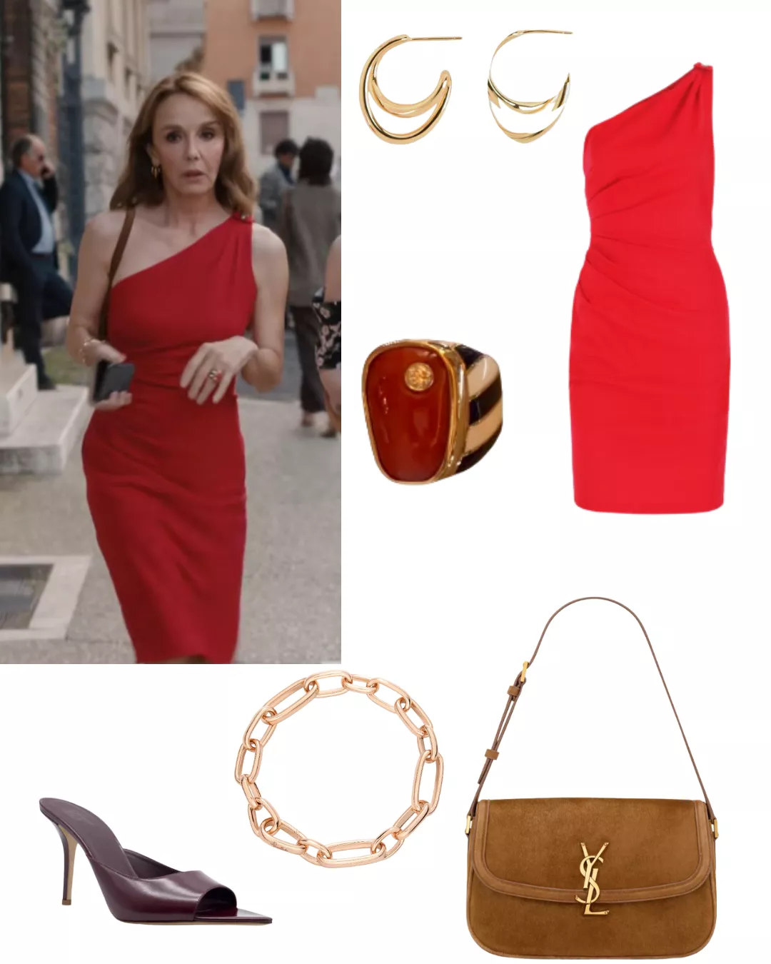 Sylvie’s One-Shoulder Red Dress