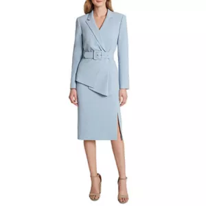 Tahari ASL Belted Jacket Skirt Suit