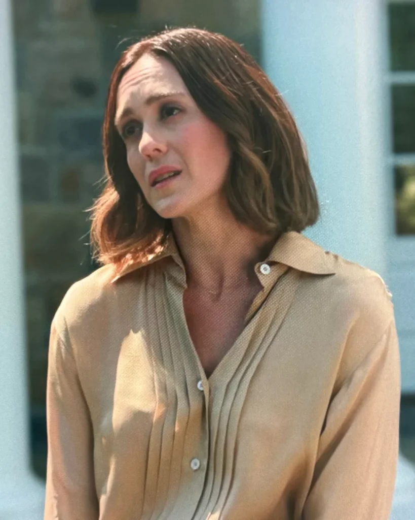 Tan Pleated Plastron Shirt
