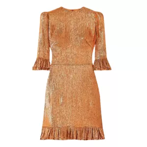 The Vampire's Wife "The Falconetti" ruffled wool-blend lamé mini dress