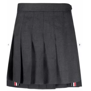 Thom Browne Pleated Mini Skirt Grey
