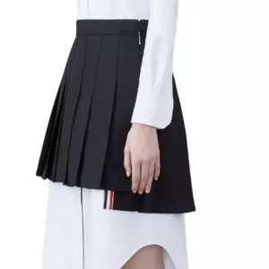 Thom Browne Twill Pleated Miniskirt