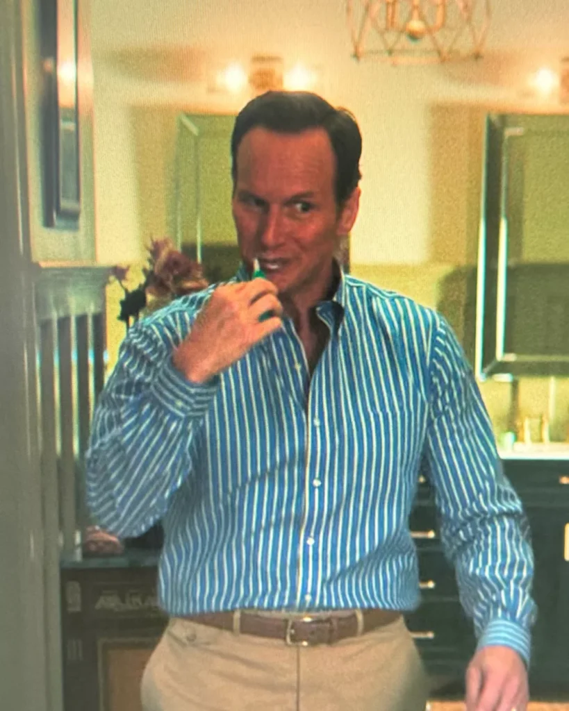 Tom's Blue Striped Shirt on Cape Fear S01E02