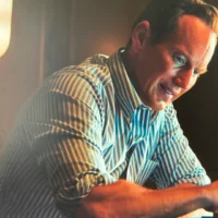 Tom's Striped Button Up Shirt on Cape Fear S01E03