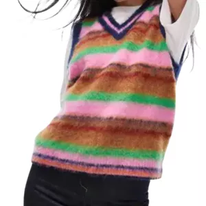 Topshop stripe fluffy sweater vest