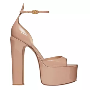 Valentino Garavani Tan-go Rose Cannelle Platform Patent Leather Sandal
