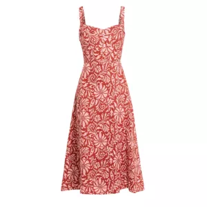 VERONICA BEARD Aila floral-print linen midi dress