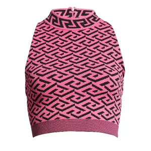 Versace La Greca Jacquard Crop Top