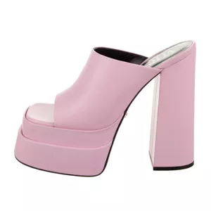 Versace Leather peep-toe platform sandals