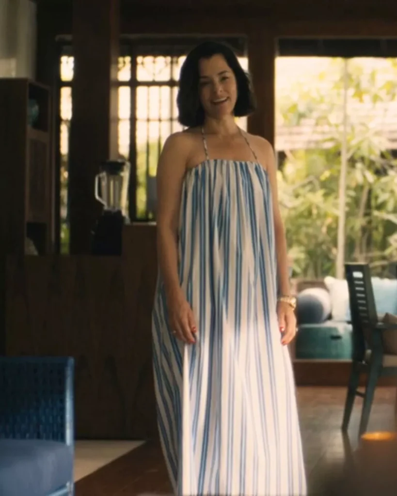 Victoria's blue and white striped dress