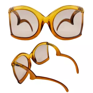 Vintage Christian Dior Rare D09 Amber Oversized Optyl Sunglasses