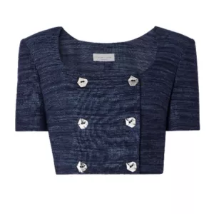 Violante Nessi Vittoria cropped silk-tweed top