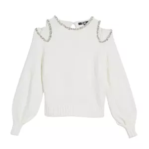 WHBM Embellished Cutout Sweater