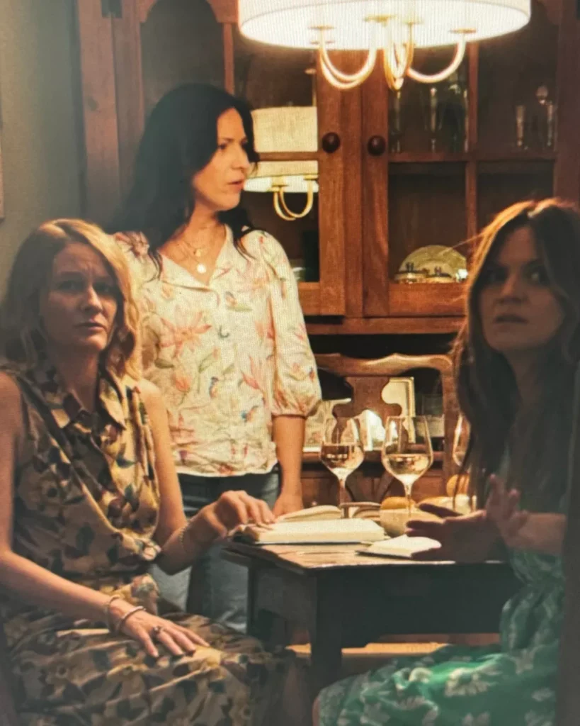 White Floral Print Blouse on Widow's Bay S01E08