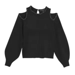 White House Black Market Embellished Cutout Sweater