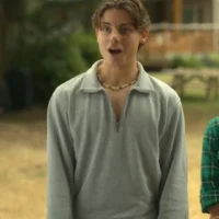 Young Charlie's Grey Quarter Zip on Every Year After S01E01