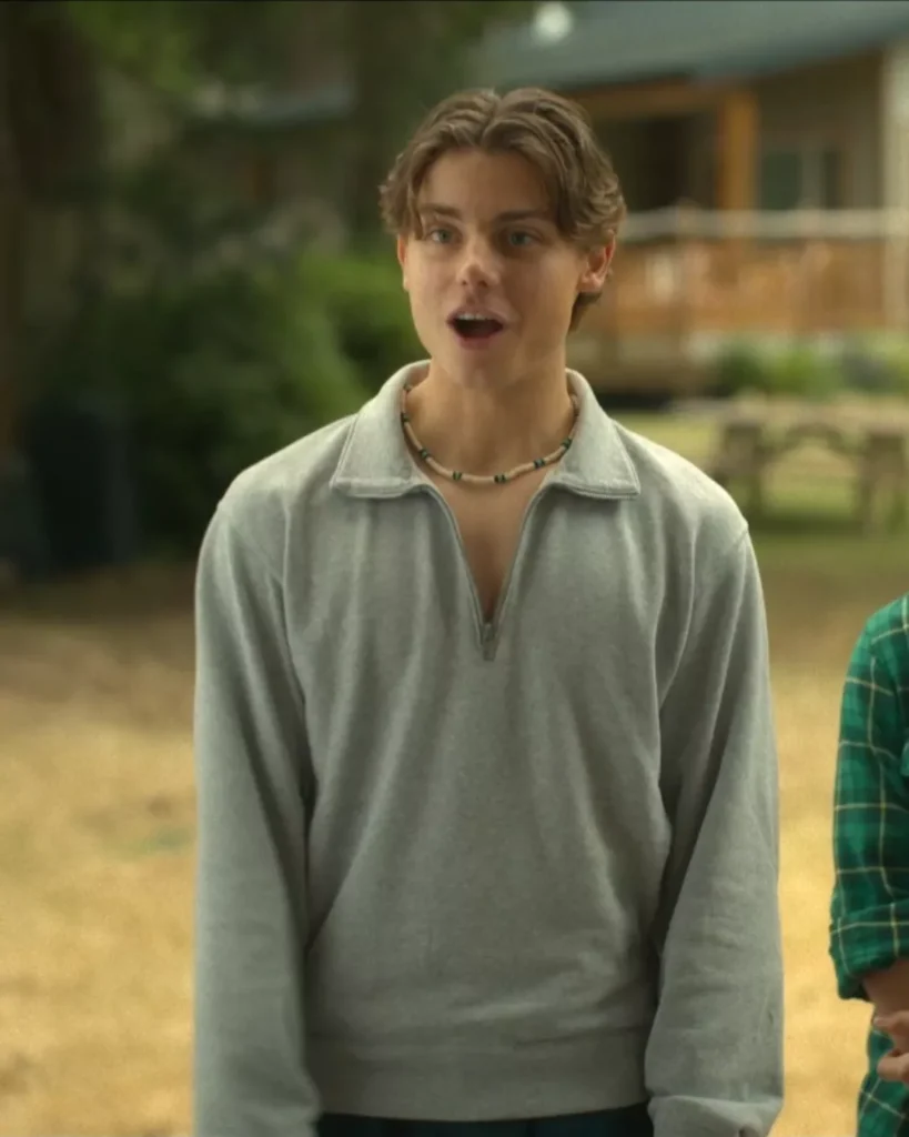 Young Charlie's Grey Quarter Zip on Every Year After S01E01