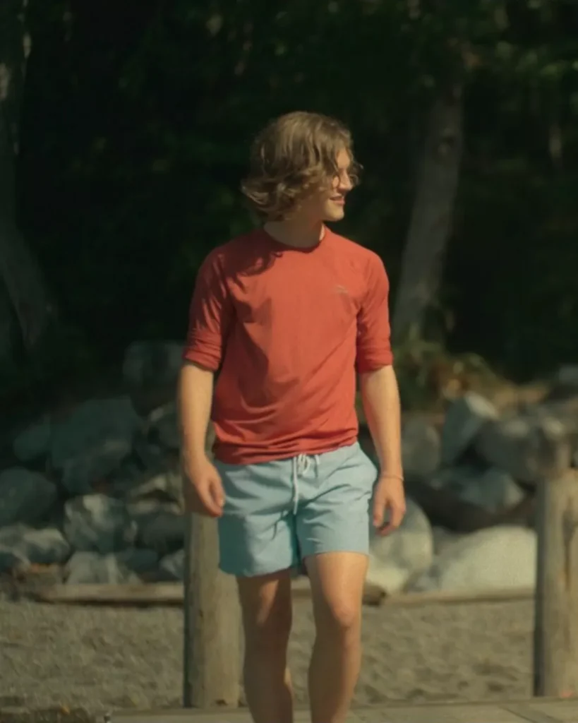 Young Sam's Red Shirt and Blue Shorts