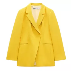 Zara Double Breasted Blazer Yellow