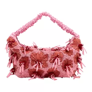 Zara Pink Floral Beaded Bag