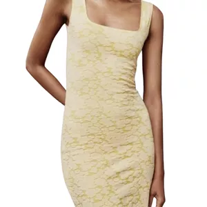 Zara STRETCH SQUARE NECK DRESS