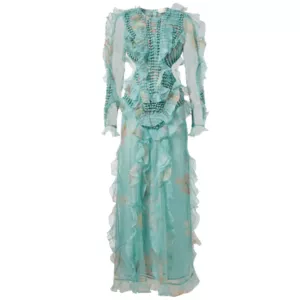Zimmermann Illuminate floral ruffled silk organza gown