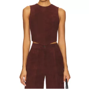 ZUT Sammy Suede Top in Burgundy